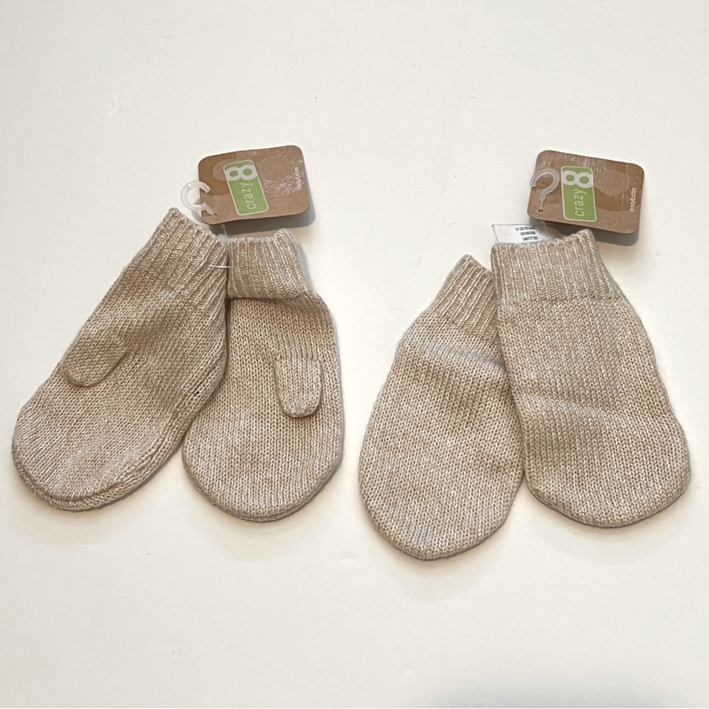 NWT 2 Pairs of Size 6-12 Month Crazy 8 Mittens
